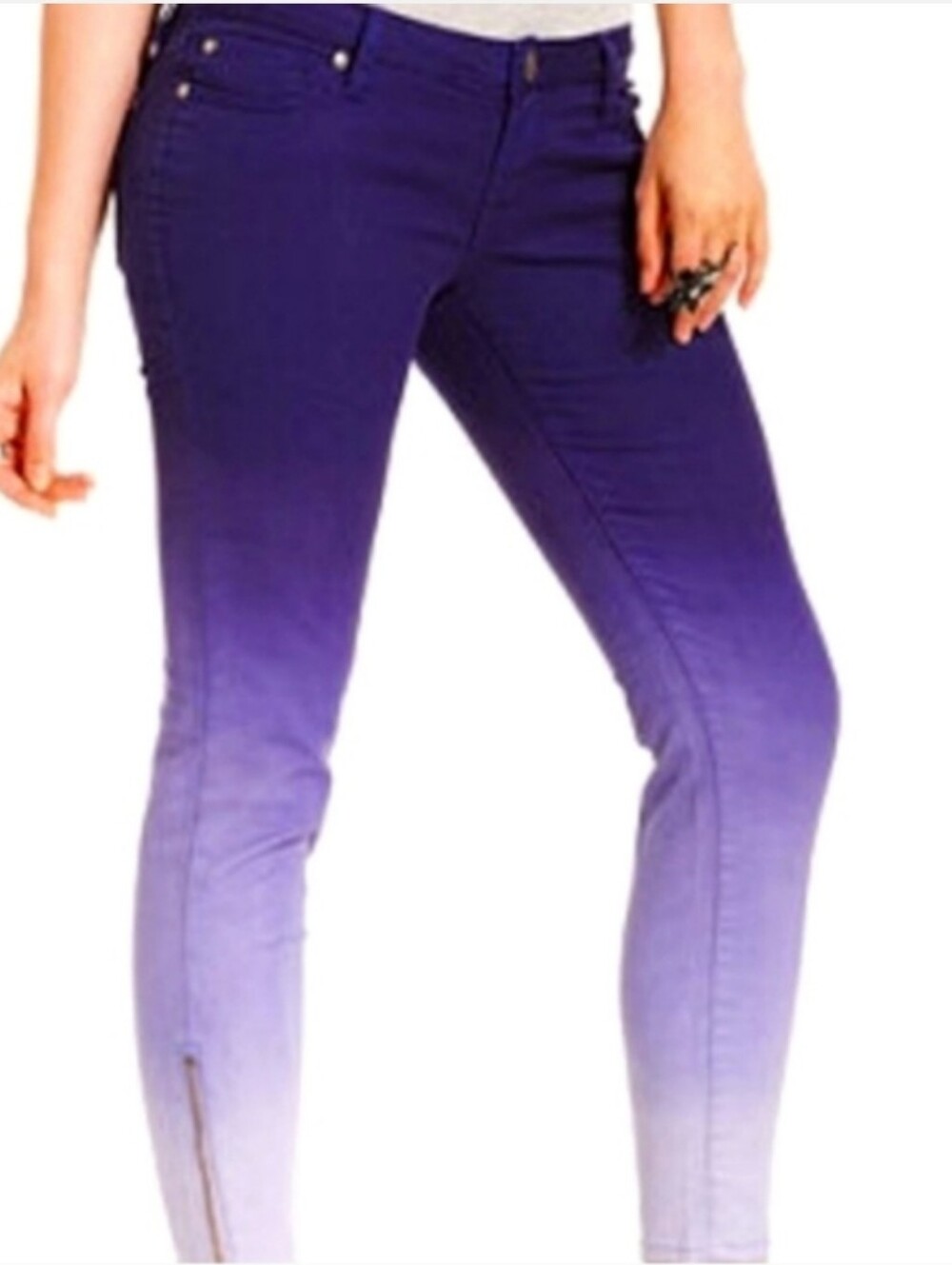 JESSICA SIMPSON Denim Purple Ombre Jeans Kiss Me Ankle  Size 26